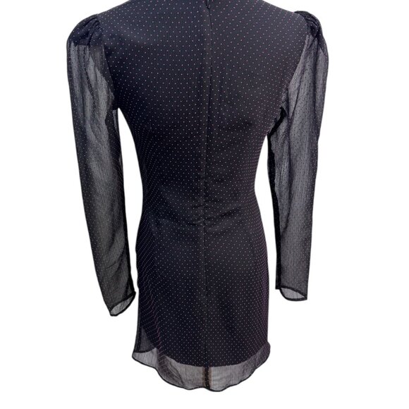 NBD Black Polka Dot Ruffle Mini Dress | XS EUC - Picture 2 of 7